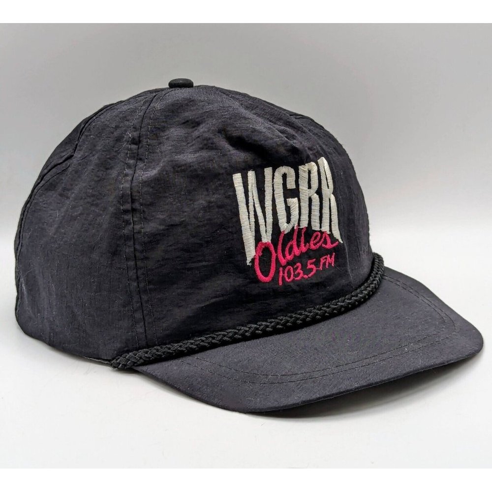 VTG WGRR Oldies 103.5 FM Radio Station Promo Hat Snapback Rope Trucker Hat Black